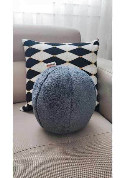 3- Lü Top Kırlent / Yastık 1 Büyük Ekru/ Yastık 1 Büyük Antrasit / 1 Küçük Kiremit ( 42cm / 25cm) modelleri