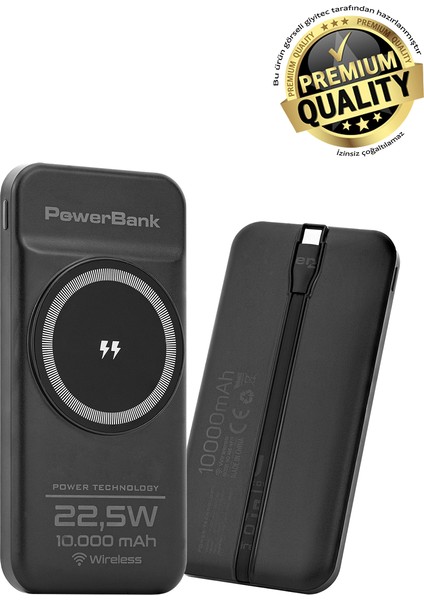 22,5W 10.000MAH Kablosuz ve Kablolu Şarj Özellikli Powerbank