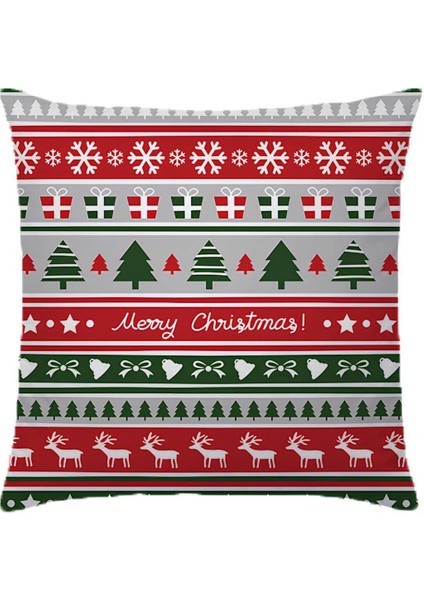 Çift Tarafı Baskılı Merry Christmas Desenli Kırlent Kılıfı Yılbaşı 43x43cm fiyatları