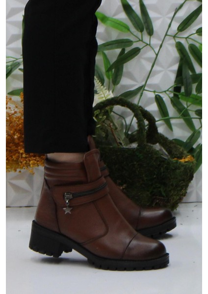 42836 Taba Orijinal Deri Içi Kürklü Kaymaz Taban Kadın Bot