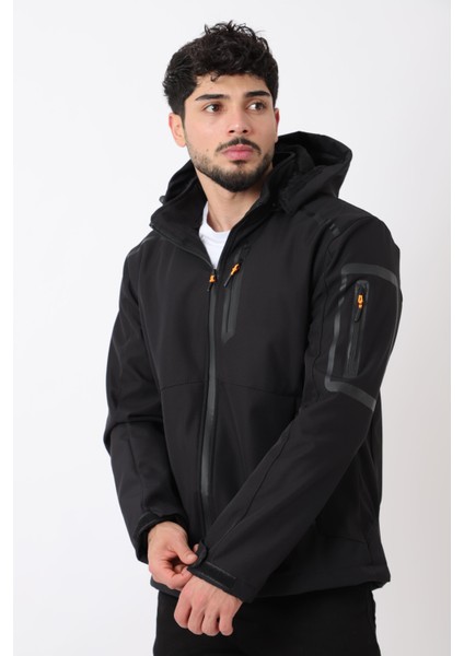 Bilek Detay Çıkarılabilir Kapüşonlu Softsheel Mont Bl 1734_50389
