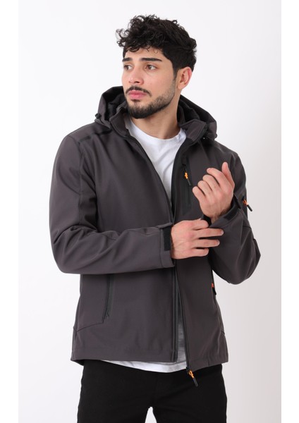 Bilek Detay Çıkarılabilir Kapüşonlu Softsheel Mont Bl 1734_50389