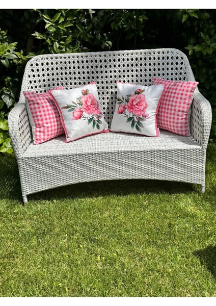 Pink Rose & Ekose Yastık Kılıfı 4'Lü fırsatları