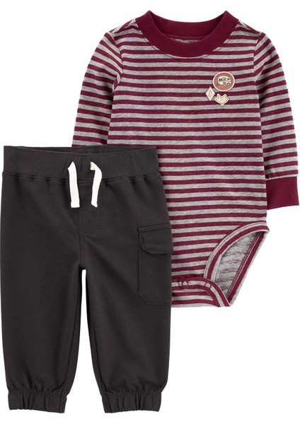 Erkek Bebek Body Pantolon Set 2'li Paket