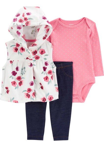 Kız Bebek Yelekli Set 3'lü Paket