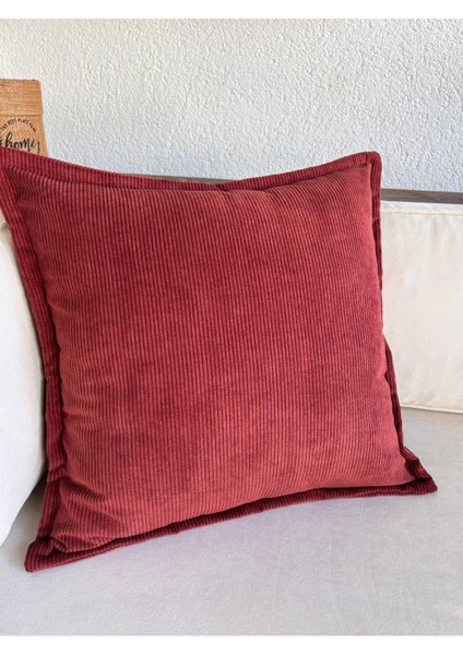 Kiremit Corduroy Kare Kırlent Kılıfı Fitilli Kadife 43 X 43 Cm, Iskandinav , Bohem , Yumuşak Dokulu fiyatları