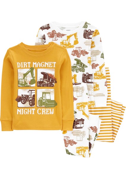 Küçük Erkek Çocuk Pijama Set 4'lü Paket
