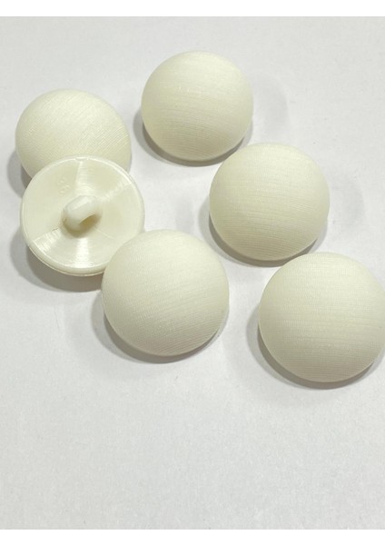 Italyan Mat Inci Bombeli Trençkot Ceket Düğmesi 6 Lı Set Kırık Beyaz 2,3 cm (KOD:3598)