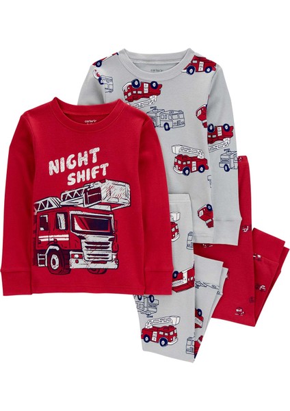 Erkek Bebek Pijama Set 4'lü Paket