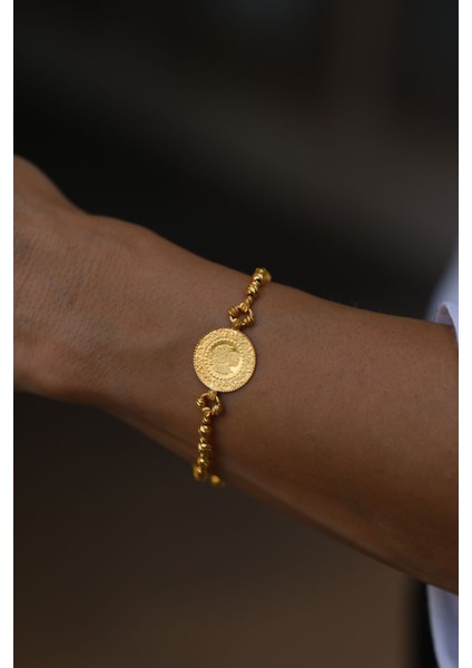 14 Ayar Altın Dorika Detaylı 22 Ayar Çeyrekli Bileklik modelleri