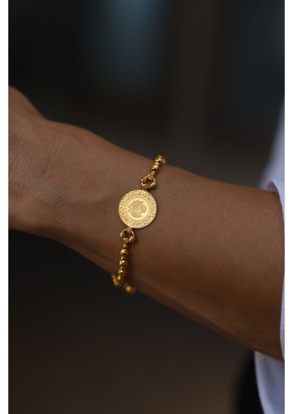 14 Ayar Altın Dorika Detaylı 22 Ayar Çeyrekli Bileklik indirimleri