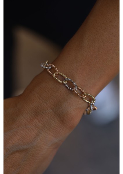 14 Ayar Altın Iç Içe Dorika Halkalar Bileklik modelleri