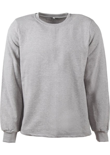 Bisiklet Yaka Gri Uzun Kol Sweatshirt fiyatları