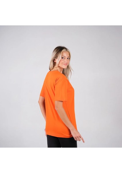 BafacoTekstil %100 Pamuklu Turuncu Basic T-Shirt Erkek / Kadın modelleri