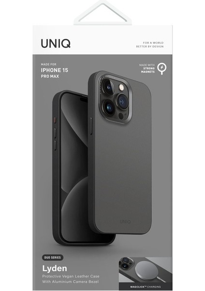Iphone 15 Pro Max Uyumlu Kılıf Lyden Ds Serisi Vegan Deri Kaplama Magsafe Özellikli (Magclick™)