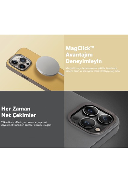 Iphone 15 Pro Max Uyumlu Kılıf Lyden Ds Serisi Vegan Deri Kaplama Magsafe Özellikli (Magclick™)