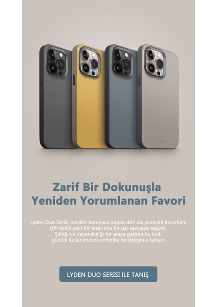 UNIQ Better By Design Iphone 15 Pro Uyumlu Kılıf Lyden Ds Serisi Vegan Deri Kaplama Magsafe Özellikli (Magclick™)