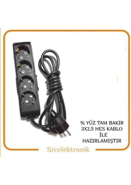 Multi-Let 4'lü Topraklı Çocuk Korumalı Uzatma Seyyar Uzatma Seyyar Kablo