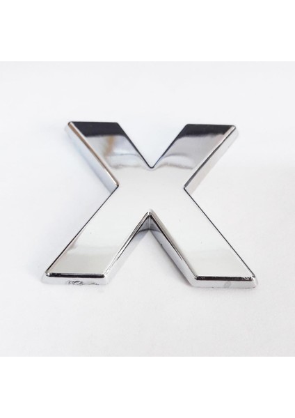 x Harfi 3,75 cm Krom Yapışkanlı