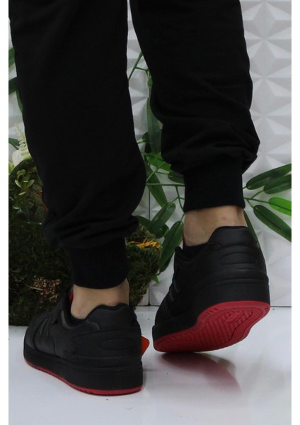 Wılmo Pu Siyah Kırmızı Sneaker Erkek Spor Ayakkabı fırsatları