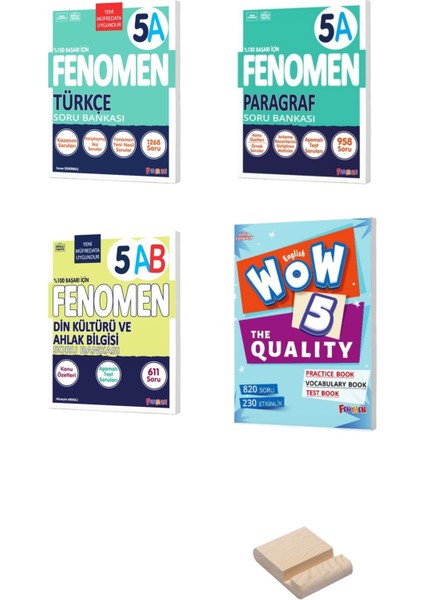 Fenomen Yayıncılık 5. Sınıf A Serisi Türkçe - İngilizce – Din Kültürü ve Ahlak Bilgisi - Paragraf 4’lü Set Soru Bankası - Telefon Tutucu