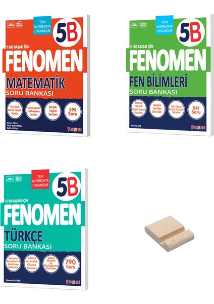 Fenomen Yayıncılık 5. Sınıf B Serisi Matematik – Fen Bilimleri ve Türkçe 3’lü Set Soru Bankası - Telefon Tutucu