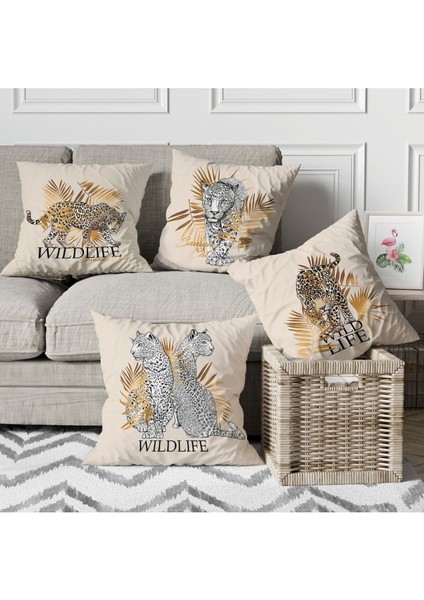 Leopar Desen , Leopar Desenli Kırlent , Yaprak Desenli Kırlent , Rose Kırlent , Süet Kırlent , 43x4