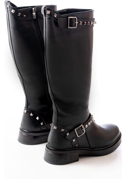 Siyah Düz Topuklu Günlük Bayan Binici Çizme fırsatları