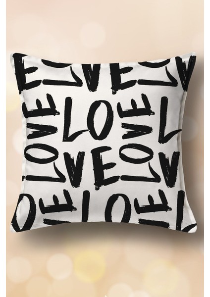 Kırlent Takım Seti Love Tek - Çift Tarafı Baskılı - Yumuşak Dokulu