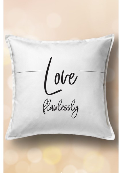 Kırlent Takım Seti Love Smile Yazılı - Çift Tarafı Baskılı - Yumuşak Dokulu - 4lü Settir