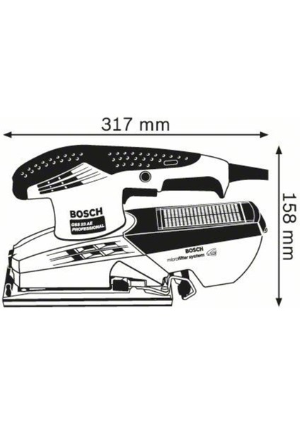 Gss 23 Ae-Profesyonel 190 Watt 92X182 mm Elektrikli Titreşim Zımpara Makinası