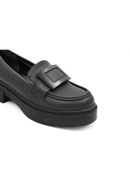 (Oc Shoes) Termo Kaymaz Taban Günlük Kadın Loafer Ayakkabı Siyah fırsatları