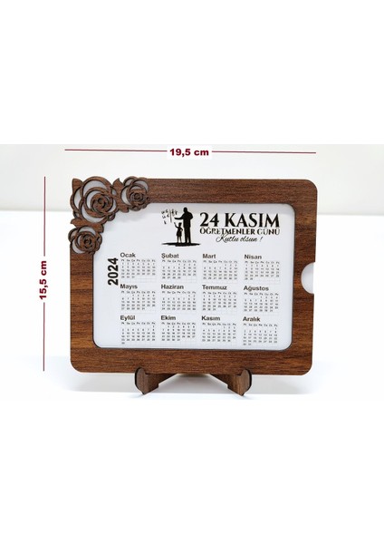 Öğretmenler Günü - 24 Kasım - 3 mm Mdf Ahşap Masa Takvimi 2024 Yılı fiyatları