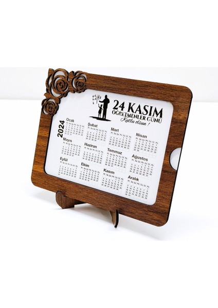 2024 Yılı Masa Takvimi - 3 mm Mdf Ahşap - Öğretmenler Günü Konsepti indirimleri
