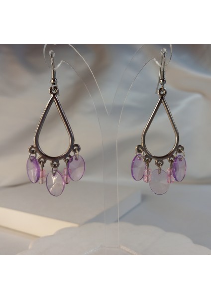 Su Damlası Şeklinde Gövdeli Sallantılı Süslü Küpe modelleri