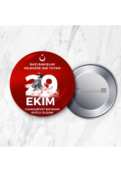 29 Ekim Cumhuriyet Bayramı Iğneli Yaka Rozeti 58 mm (Model No: 02)