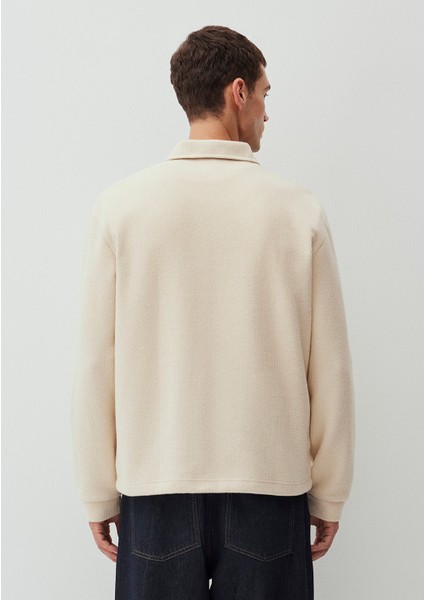 Düğmeli Beyaz Basic SWEATSHIRT0S10266-81202