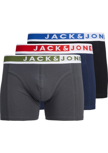 Jack Jones Jackarım Solıd Trunks 3 Pack Erkek Kırmızı Boxer 12263890-17