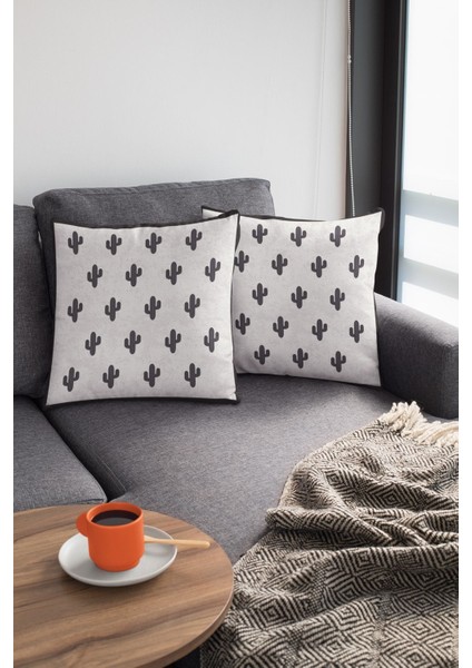 43x43cm Dokuma Leke Tutmaz Premium Tay Tüyü Kumaş Çift Taraflı Kırlent Yastık Kılıfı Kaktüs Krl085 modelleri