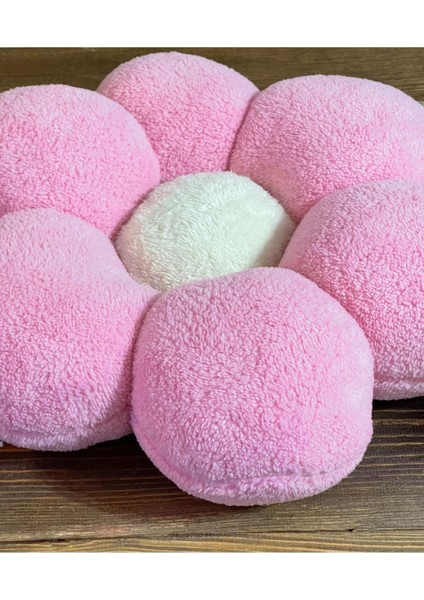 Şeker Pembesi Papatya Dekoratif Peluş Ve Kırlent Yastık Minder