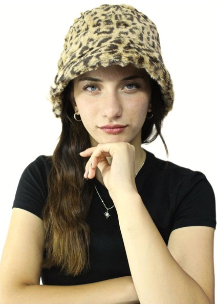 Kışlık Peluş Kova Şapka Kadın Suni Kürk Balıkçı Bucket Şapka modelleri