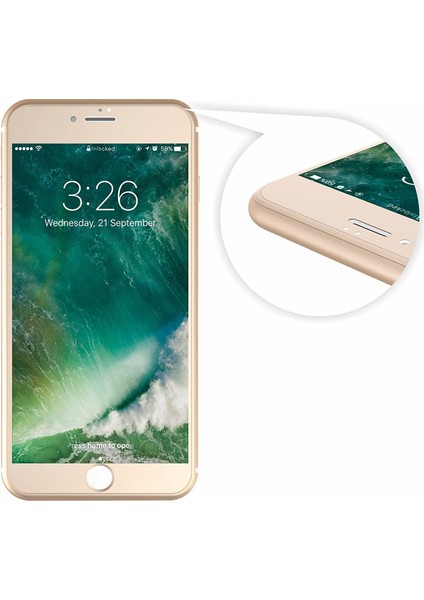 Bufalo iPhone 6 Plus Metal Kenarlı Cam Ekran Koruyucu Gold modelleri