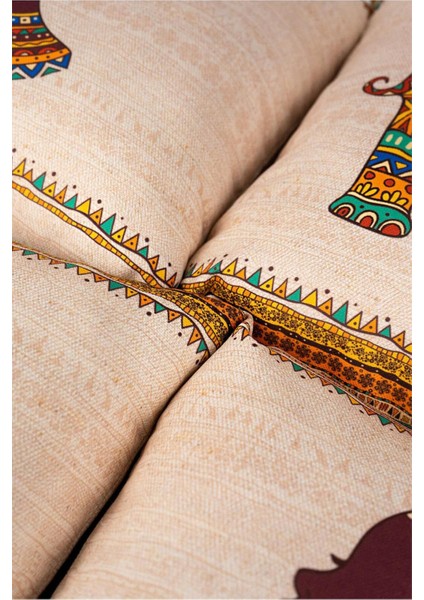 Çift Taraflı Krem Etnik Afrika Figürlü Fil Desenli 4'Lü Dijital Baskılı Kırlent Yastık Kılıfı Seti fırsatları