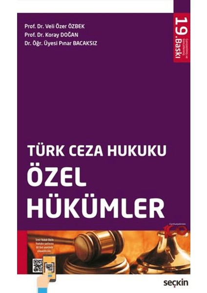 Türk Ceza Hukuku Özel Hükümler - Veli Özer Özbek