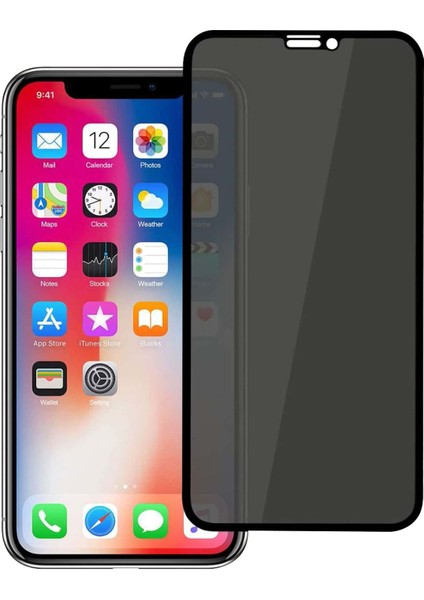iPhone 12 / 12 Pro Hayalet Privacy Gizli Cam Ekran Koruyucu Siyah