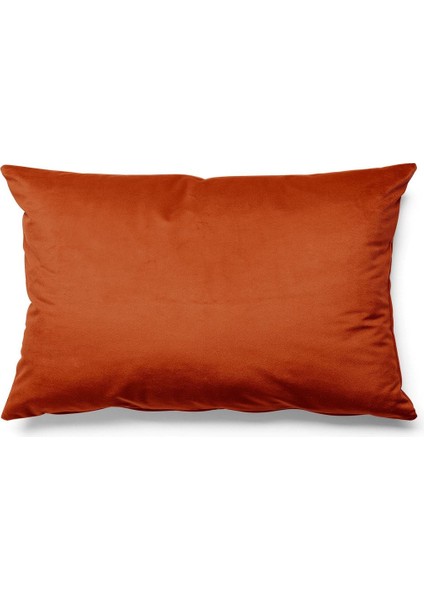 Düz Renk - Tek Renk Kırlent Kılıfı Döşemelik Süet Kumaş 50*30 Cm - Kiremit