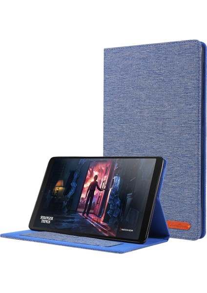 Kumaş Doku Kart Yuvaları Standı Deri Samsung Galaxy Tab A 10.1 (2019) T510 T515 Tablet Kılıfı (Yurt Dışından)
