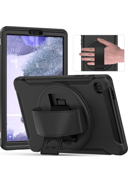 Samsung Galaxy Tab A7 Lite 8.7 Inç T220 T225 T225N T225C 360°DÖNER Pc Tpu El Kayışı Tablet Kılıfı (Yurt Dışından)