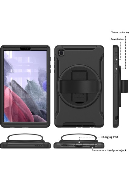 Samsung Galaxy Tab A7 Lite 8.7 Inç T220 T225 T225N T225C 360°DÖNER Pc Tpu El Kayışı Tablet Kılıfı (Yurt Dışından) fiyatları