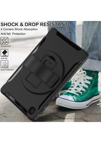 Samsung Galaxy Tab A7 Lite 8.7 Inç T220 T225 T225N T225C 360°DÖNER Pc Tpu El Kayışı Tablet Kılıfı (Yurt Dışından) fırsatları